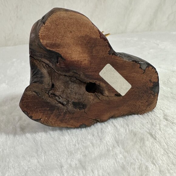 Vintage Glass Baron Bald Eagle Blown Art Statue Burl Wood Base 22 kt Gold tips - Picture 6 of 8